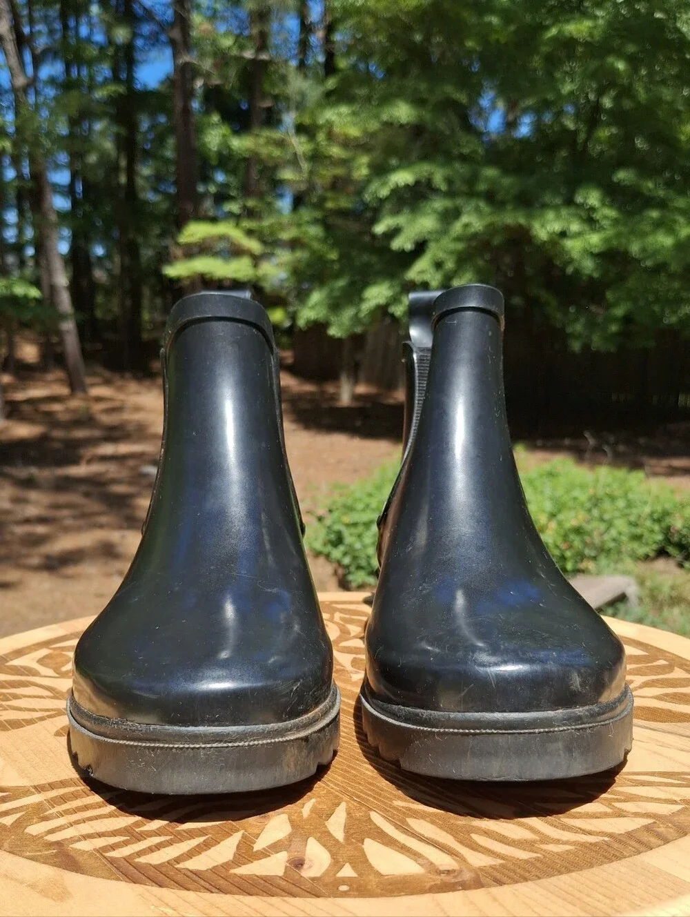 Vintage Polo Sport Ralph Lauren Black Rubber Chelsea Rain Boots Size 7